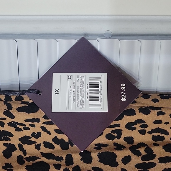 NWT Ava & Viv Leopard print midi skirt 1X - Picture 2 of 5